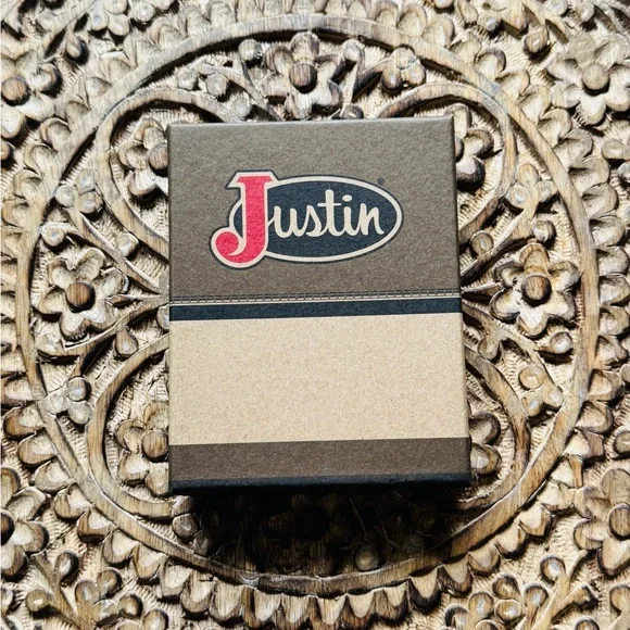 Justin Boots Needlepoint Card Wallet With Money Clip NIB - Picture 7 of 8